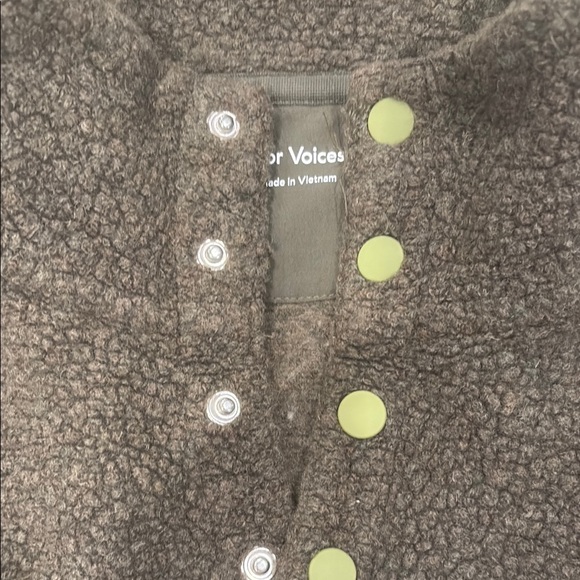 Men's Olive Green Pullover Teddy Sweatshirt - Picture 3 of 7